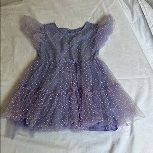 SHEIN Purple Polka Dot Kids Dress